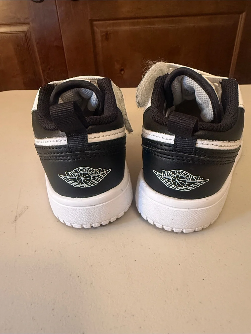 Jordan Kids White and Black Low-Top Sneakers